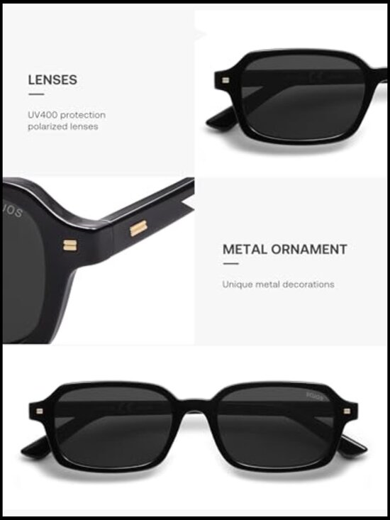 Trendy Rectangle Polarized Sunglasses Thin Slim Square Frames main image 6